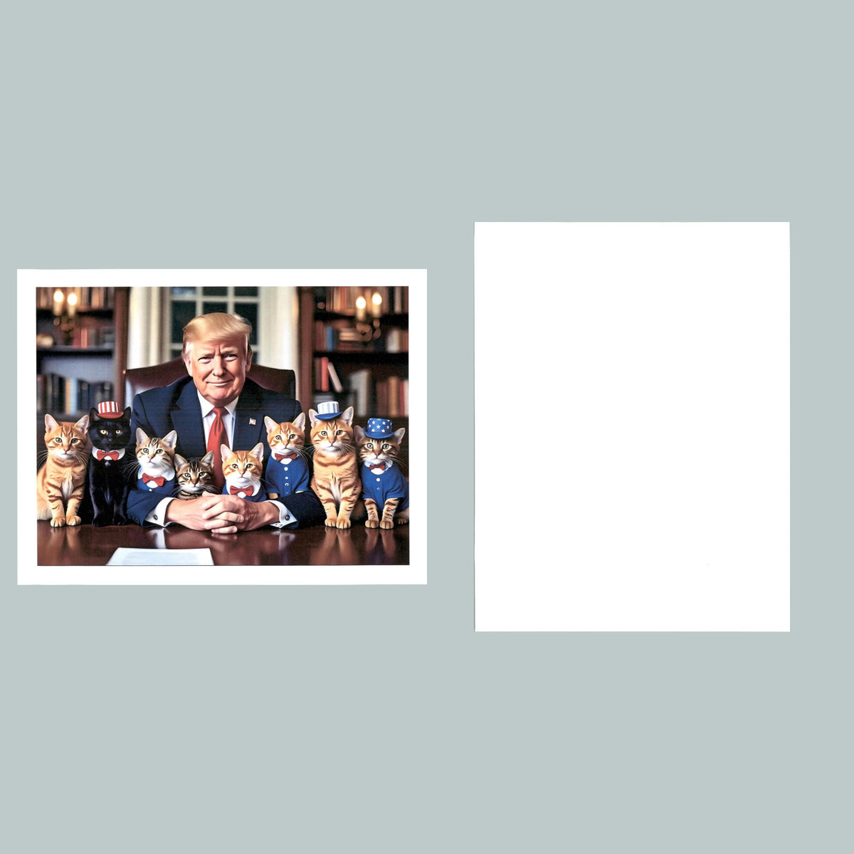 0199 P -8X10 Trump Sitting With 8 Cats Glossy Photo Fast-Secure Shipping MS