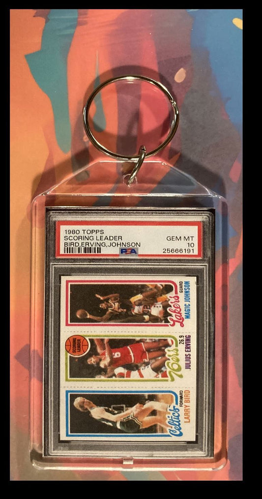 2993 Larry Bird 1980 Rookie PSA Style - Custom Made Keychain - A Great Gift