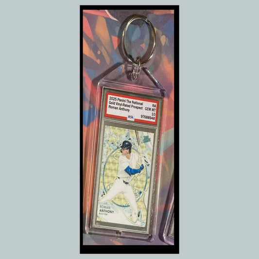 3384 Roman Anthony 2025 Panini The National Gold Vinyl Rated Prospect Keychain