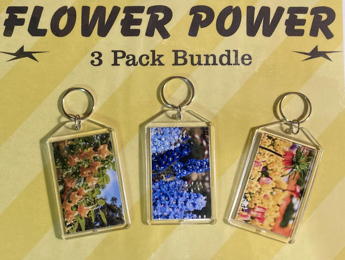 3685B Threefer Bundle Angel's Trumpets/Delphinium/Crown Imperial Keychain