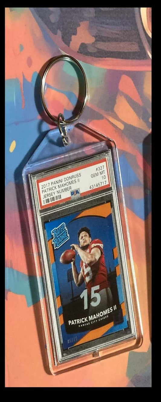 3245 Patrick Mahomes 2017 Panini Donruss Rated Rookie  Keychain