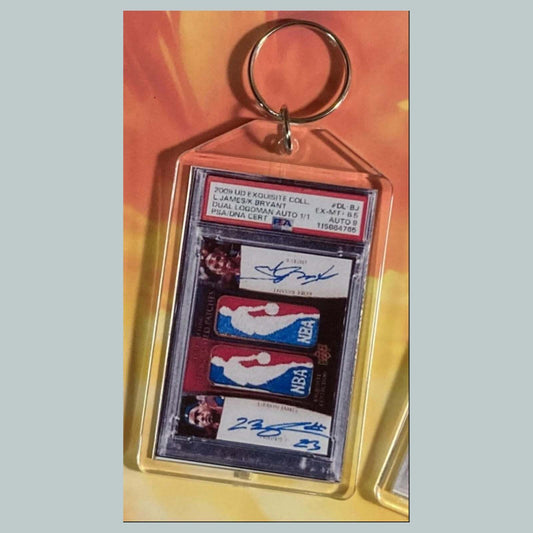 3656 Lebron James-Kobe Bryant 2009 UD Ex Dual Logoman Autos Custom Made Keychain