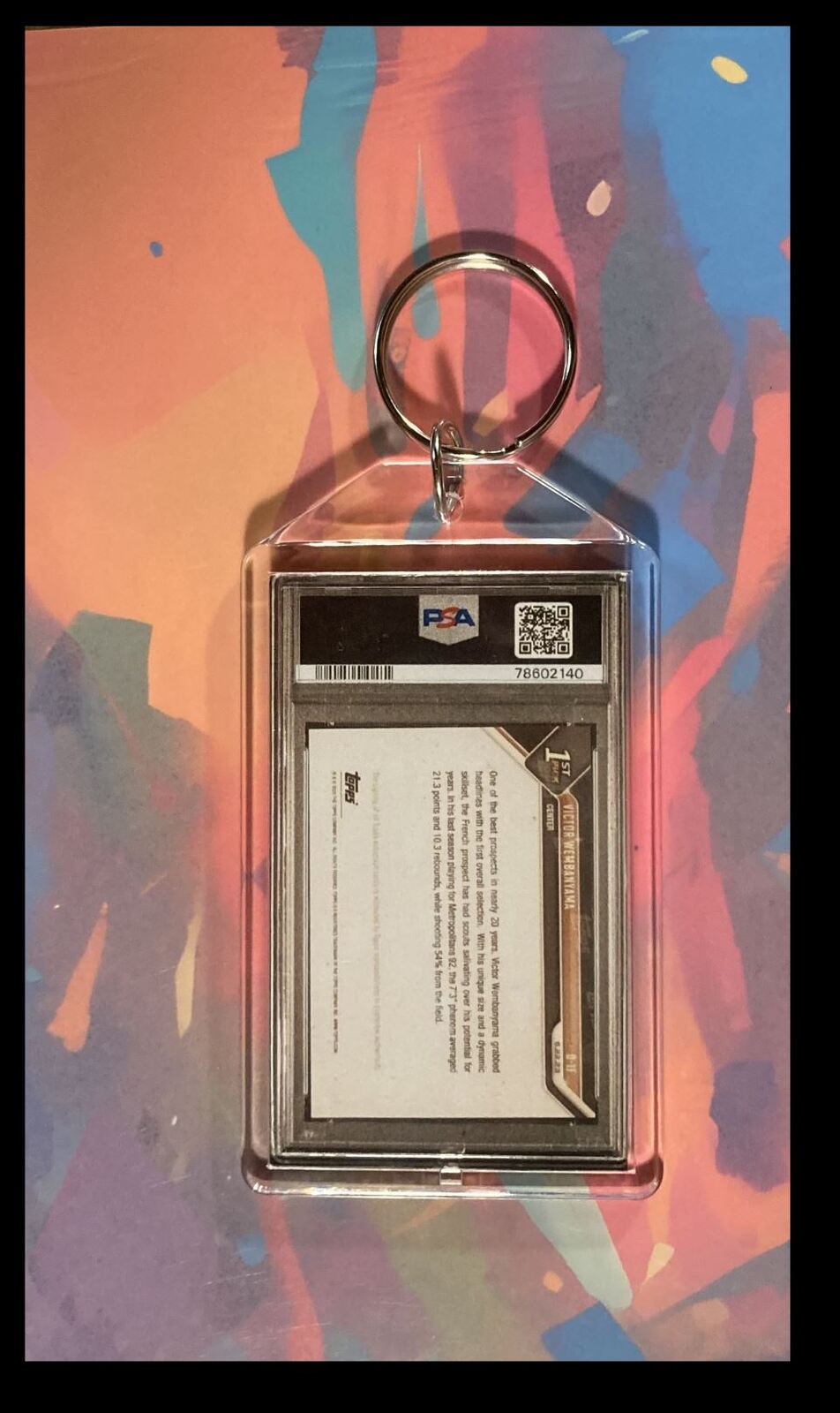 3165 Victor Wembanyama 2023 Topps Now Draft Auto Custom Keychain