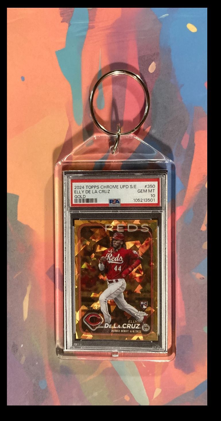 3048 Elly De La Cruz 2024 Topps Chrome Sapphire Keychain-Great Gift