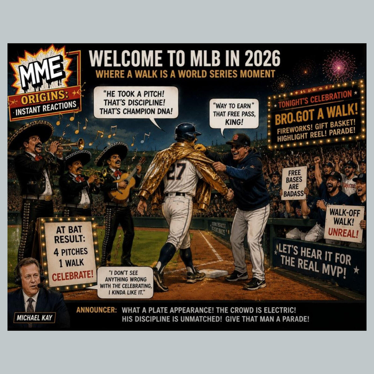 2773 Welcome To MLB Master in 2026 Ginker’s Instant Reactions 8X10 Print