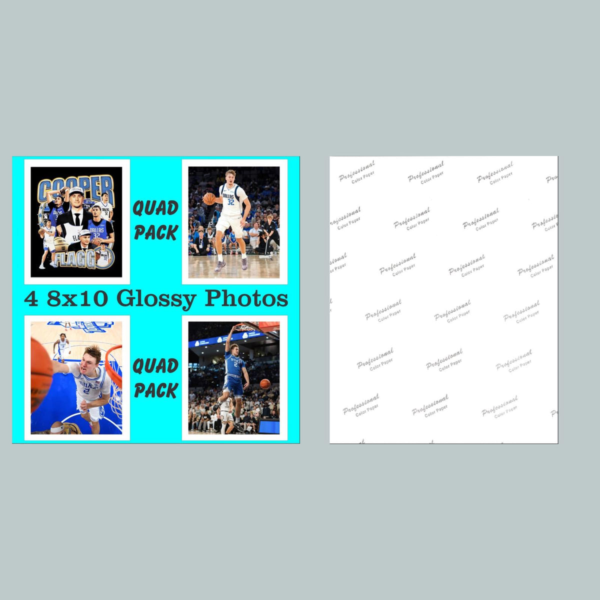 1064B-8X10 Cooper Flagg - Quad Pack-4 - 4 Different 8x10 Glossy Photos BKL