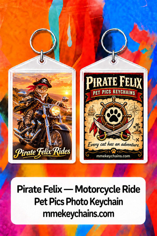4903 Personalized Pet Pics Keychains Pirate Felix – Motorcycle Ride