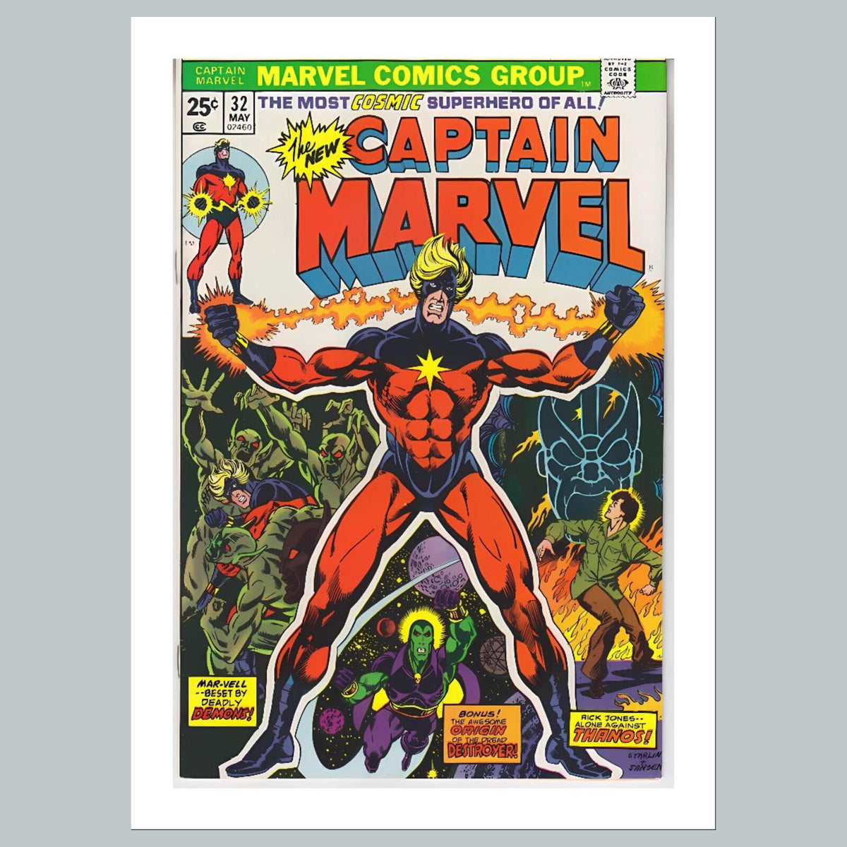 1906 Captain Marvel 8x10 Glossy Photo Comic Book Cover Fast-Secure Shipping