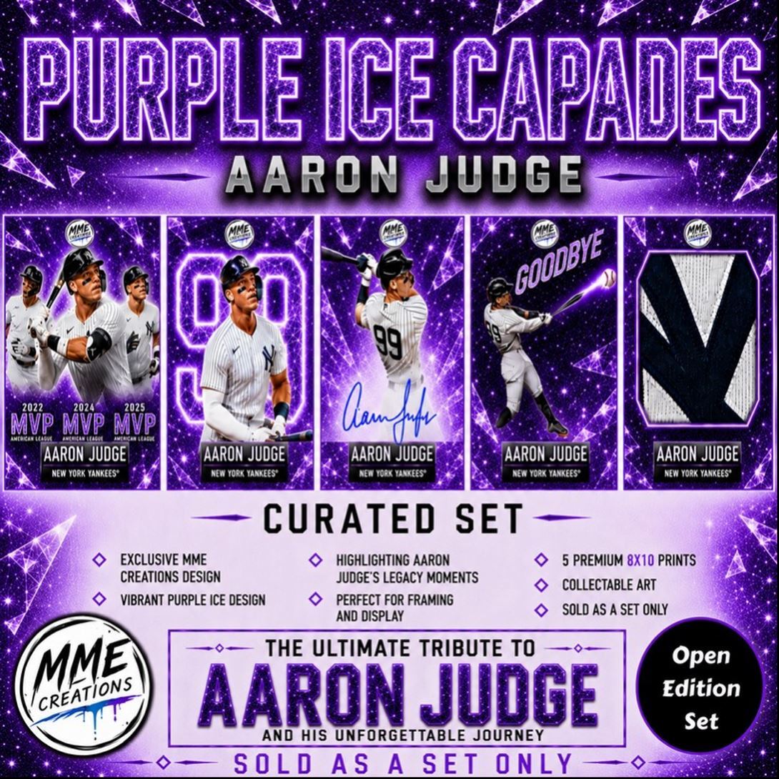 4014 Aaron Judge Purple Ice Capades Open Edition Curated Set 8x10 Premium Prints