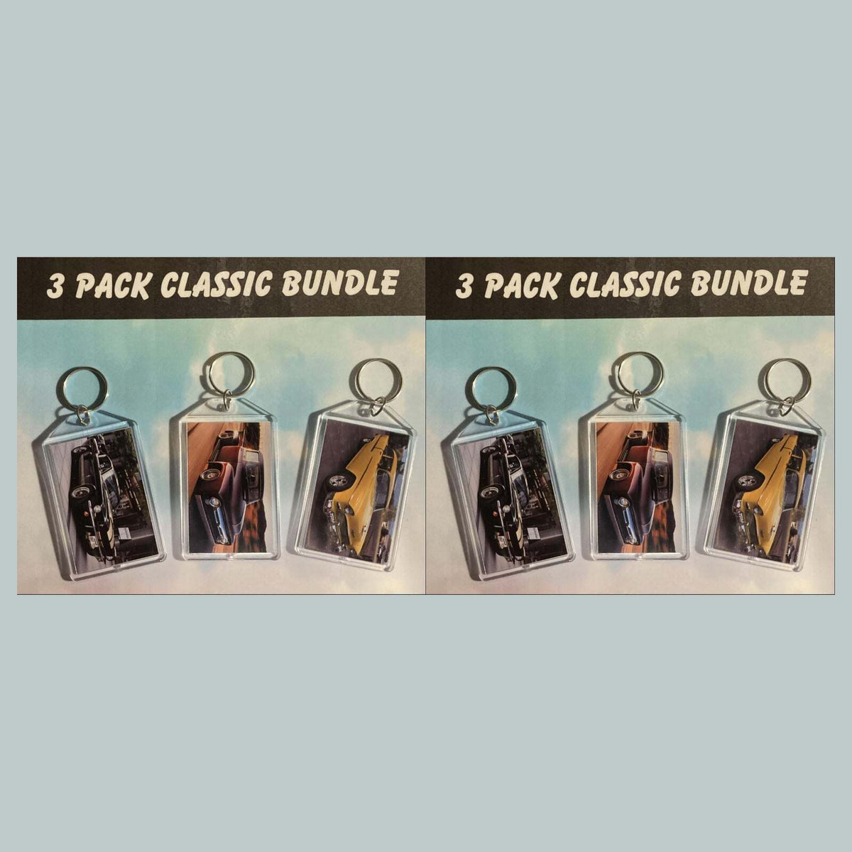 3561B Threefer Bundle Classic Cars Acrylic Keychain |Vintage Automobile Keychain