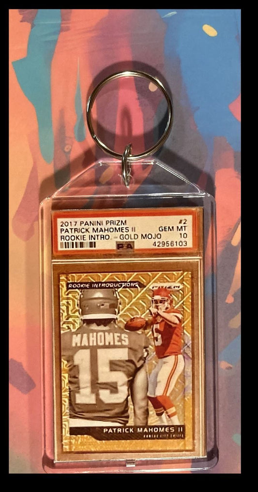 2976 Patrick Mahomes 2017 Panini Prizm Gold Mojo Keychain-Great Gift