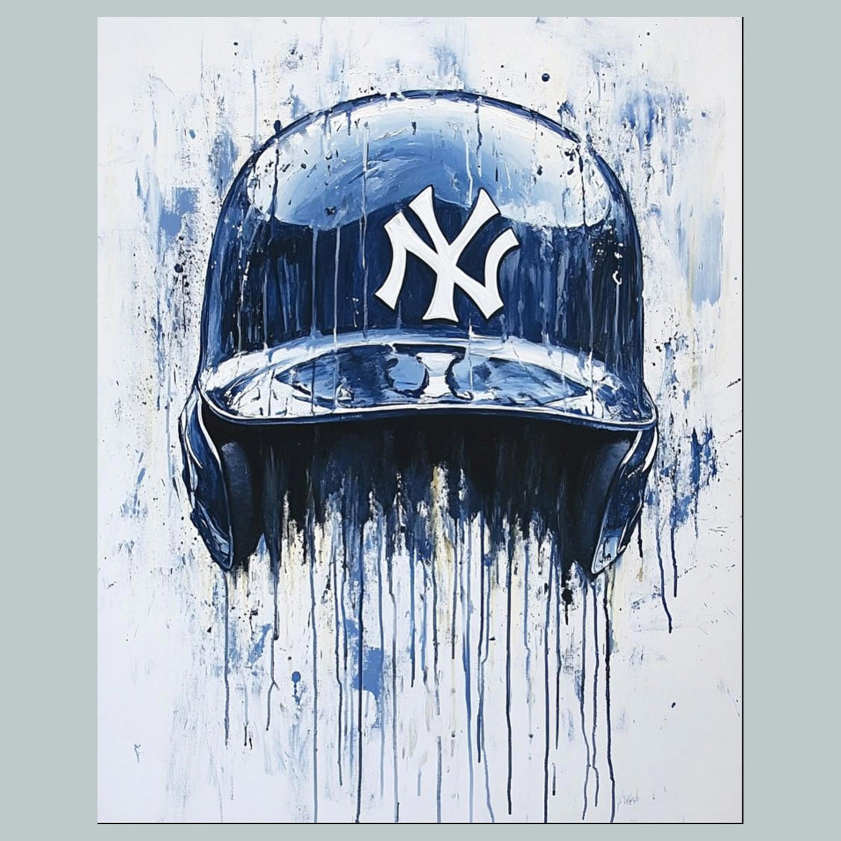0897 8x10 Glossy Photo NY Yankees Drip Helmet - Fast-Secure Shipping BBL