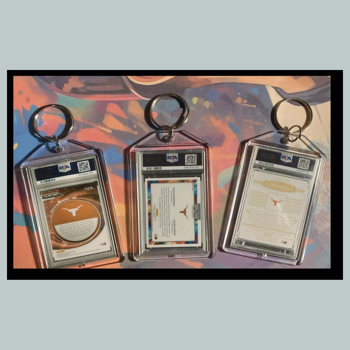 3468B Arch Manning 3 Pack Bundle -3 Different Custom Novelty Keychain Great Gift