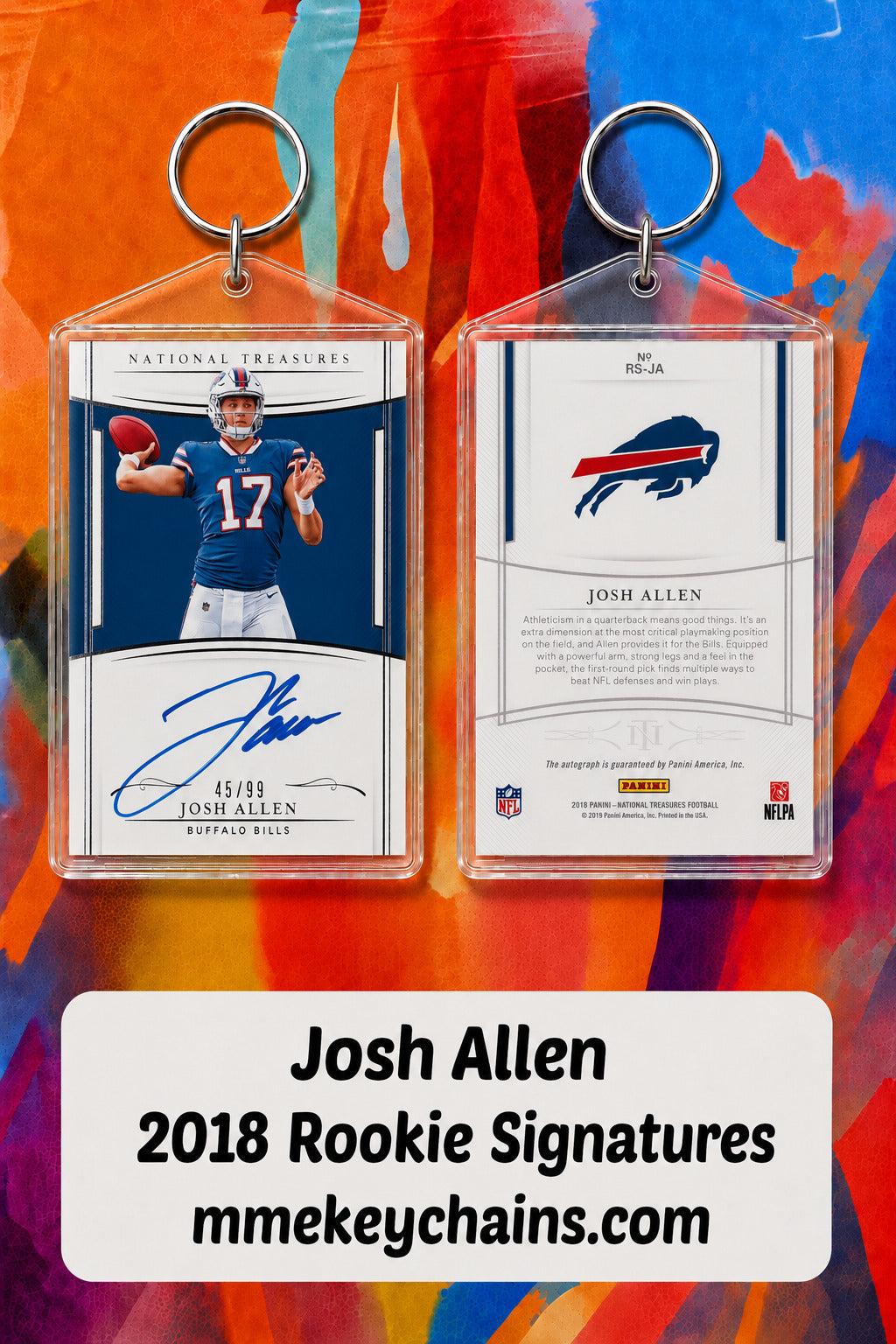 4153-9999 0006 Josh Allen 2018 Rookie Signatures Novelty Keychain