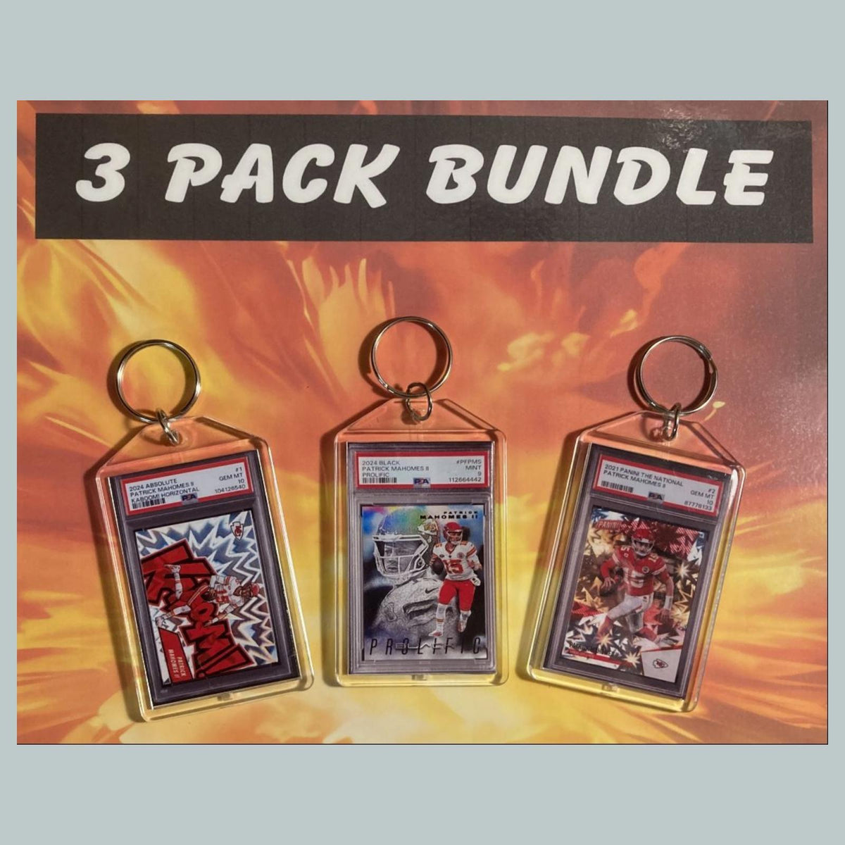 3623B Patrick Mahomes 3 Pack Bundle-Custom Hand Made Keychains