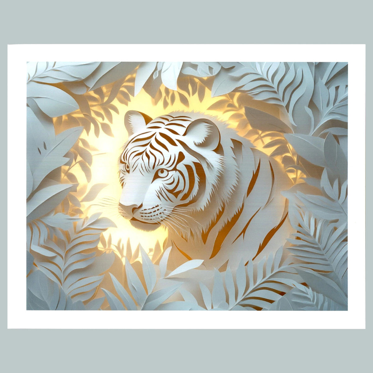 0020 P-8X10 White Siberian Tiger Glossy Photo Fast-Secure Shipping