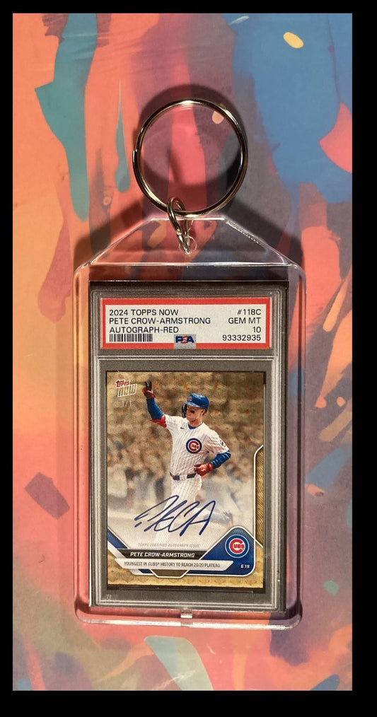3029 Pete Crow-Armstrong 2024 Topps Now Auto Keychain - Great Gift