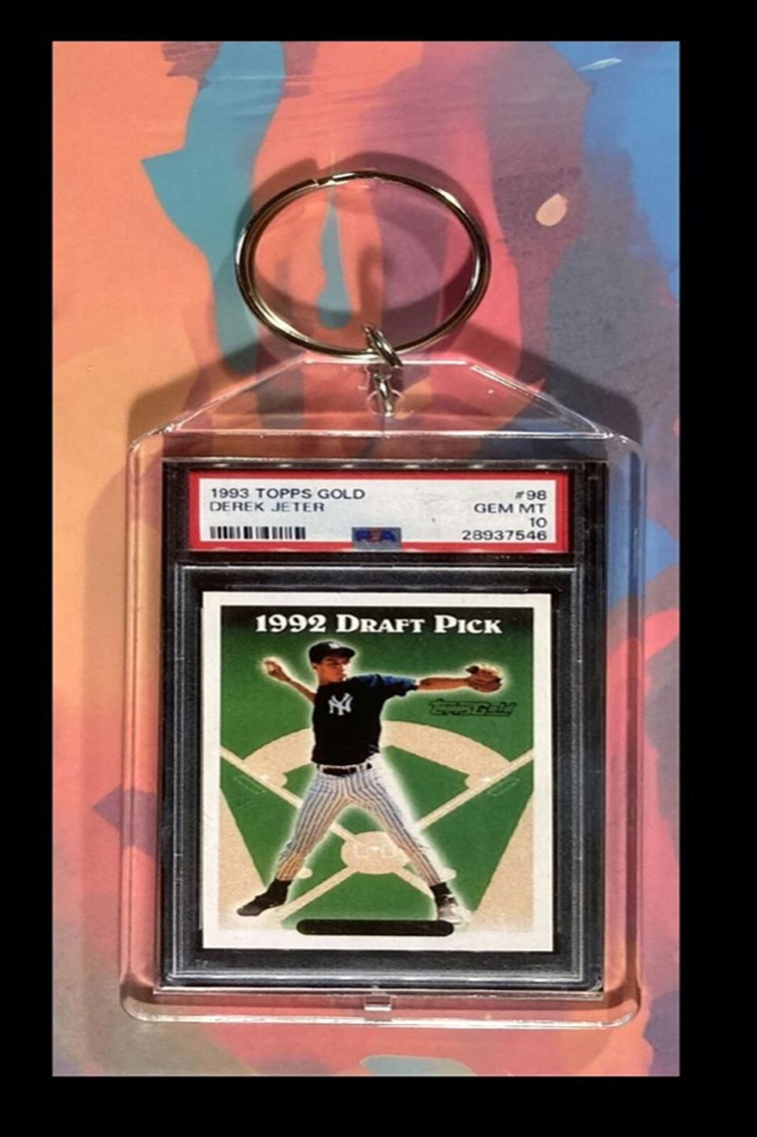 2982 Derek Jeter 1993 Topps Gold Rookie Custom Keychain - Great Gift