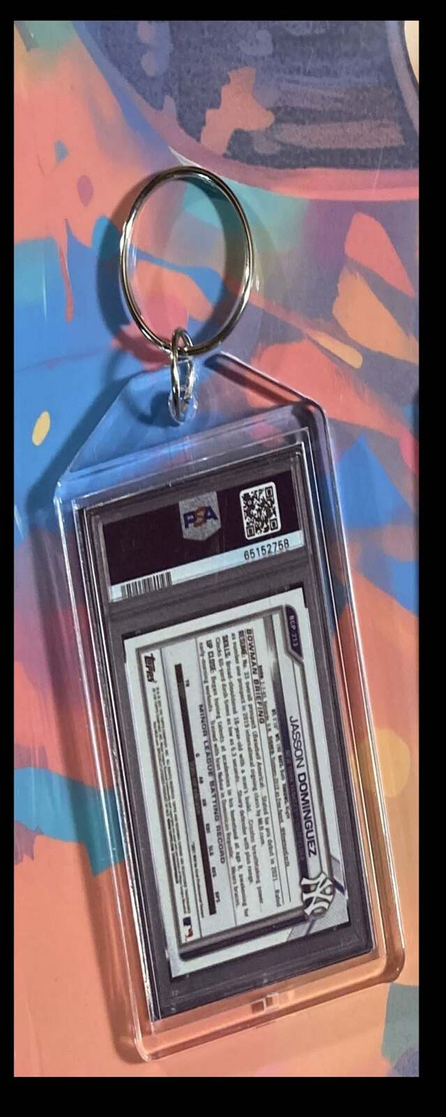 3115 Jasson Dominguez 2021 Bowman Chrome Padparadscha Keychain