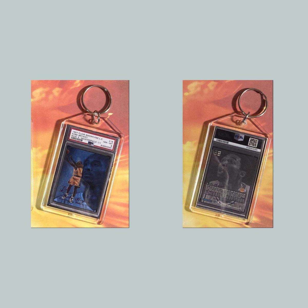 3691 Kobe Bryant 1997 Flair Showcase Masterpiece Custom Hand Made Keychain
