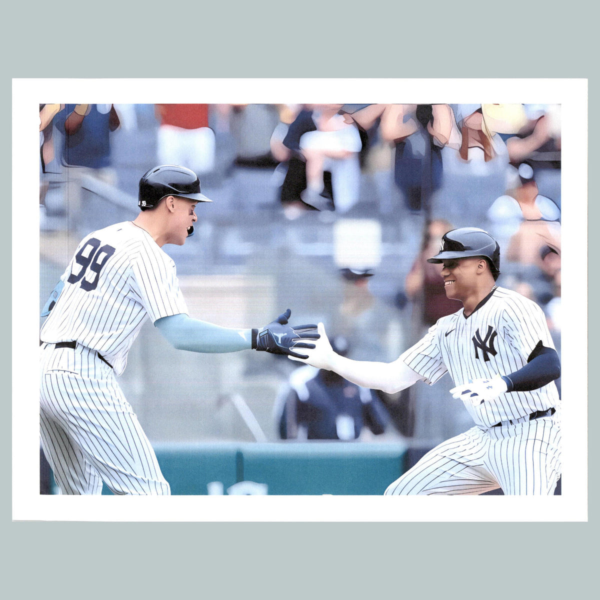 0316 P -8X10 Aaron Judge and Juan Soto-Slapping Hands Glossy Photo BBL