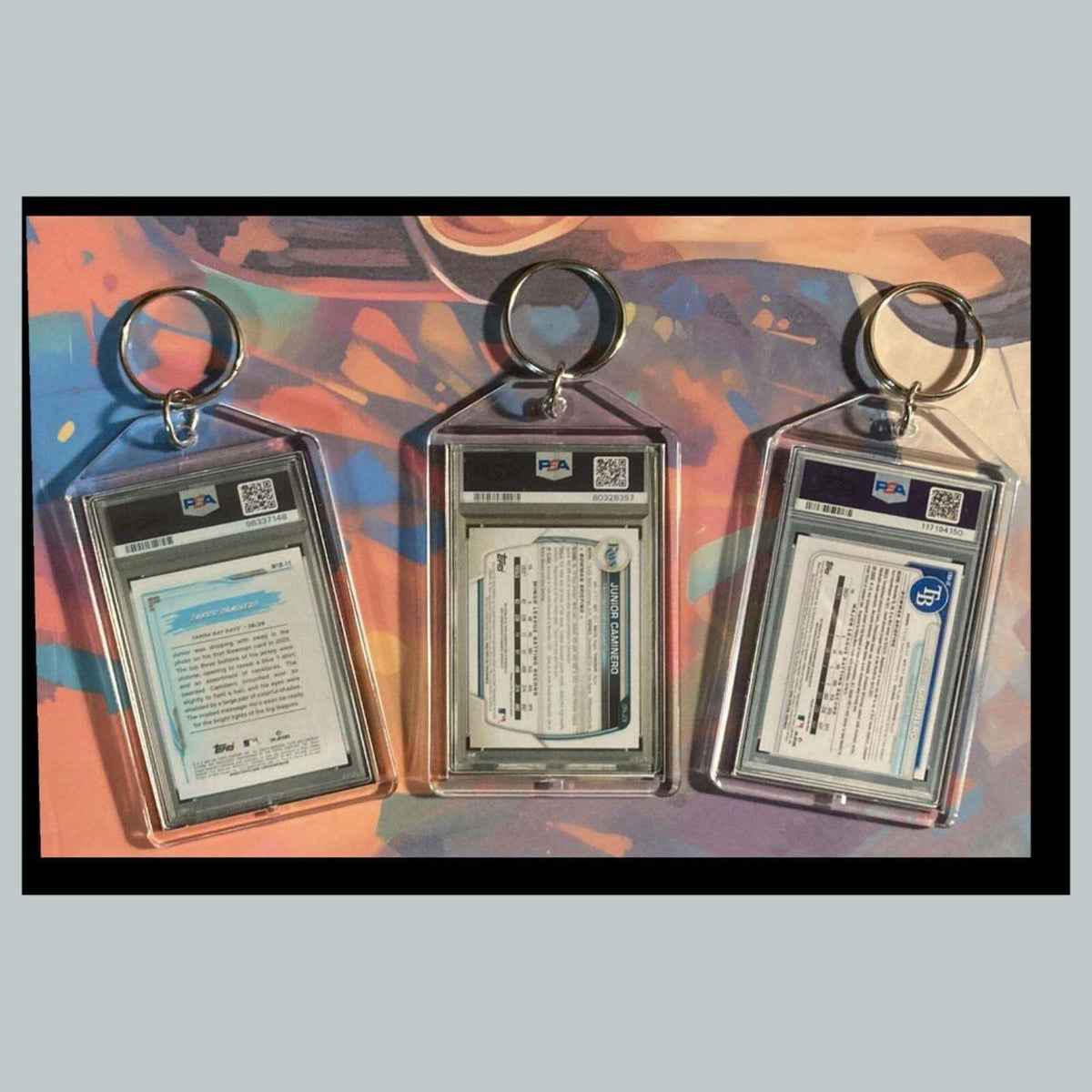 3427 Junior Caminero 3 Pack Bundle - 3 Different Custom Novelty Keychains -Gift