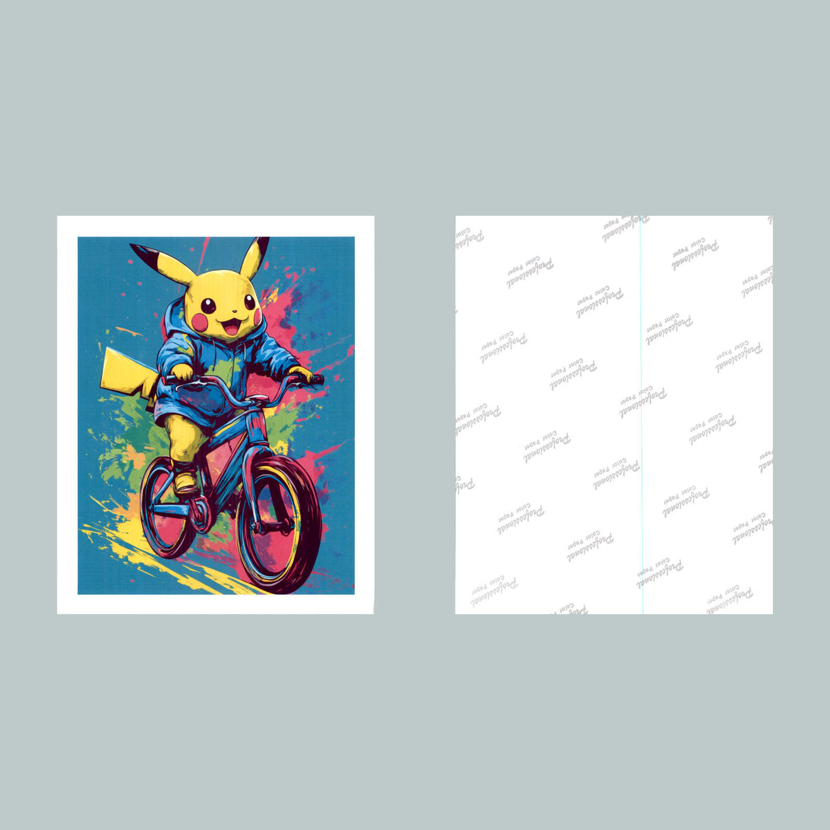 0357 P 8X10 Pokemon Pikachu On Blue Bike Glossy Photo Fast-Secure Shipping MS