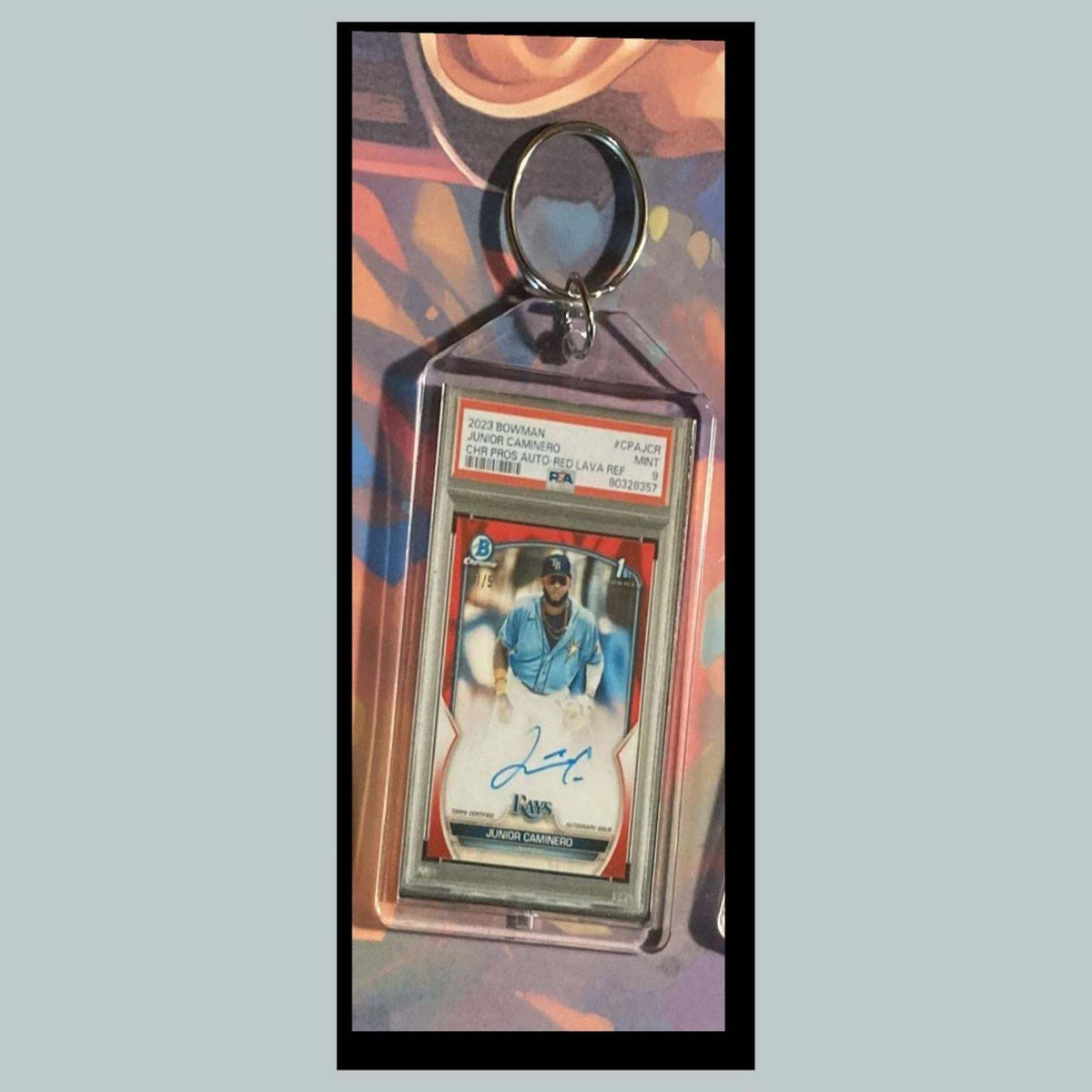 3431 Junior Caminero 2024 Chrome Red Lava Auto Custom Novelty Keychain- Gift