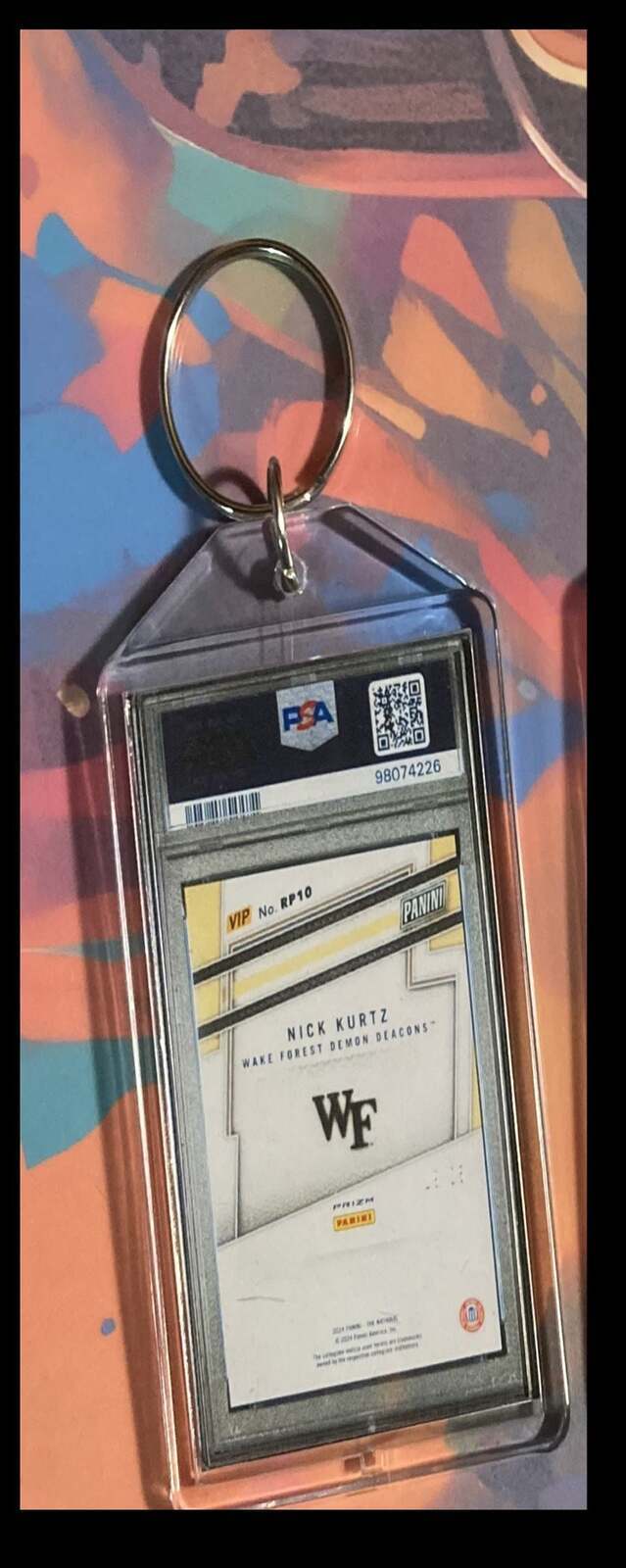 3212 Nick Kurtz 2024 Panini VIP Gold RWB Custom Made Keychain-Great Gift
