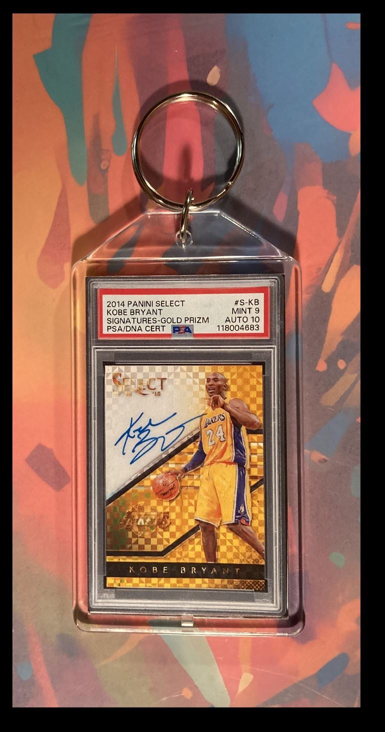 3015 Kobe Bryant 2014 Panini Gold Prizm PSA Style - Custom Keychain-Great Gift