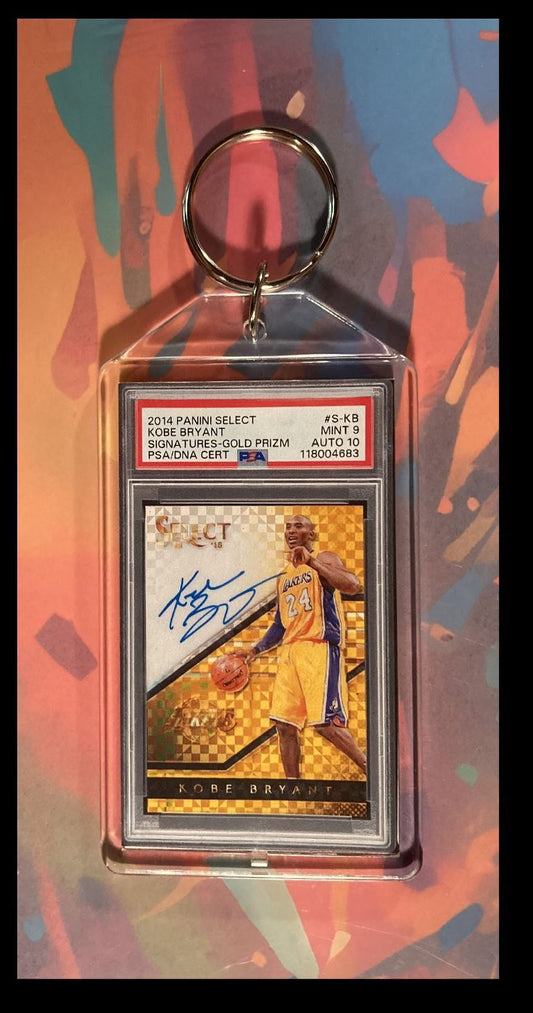3015 Kobe Bryant 2014 Panini Gold Prizm PSA Style - Custom Keychain-Great Gift