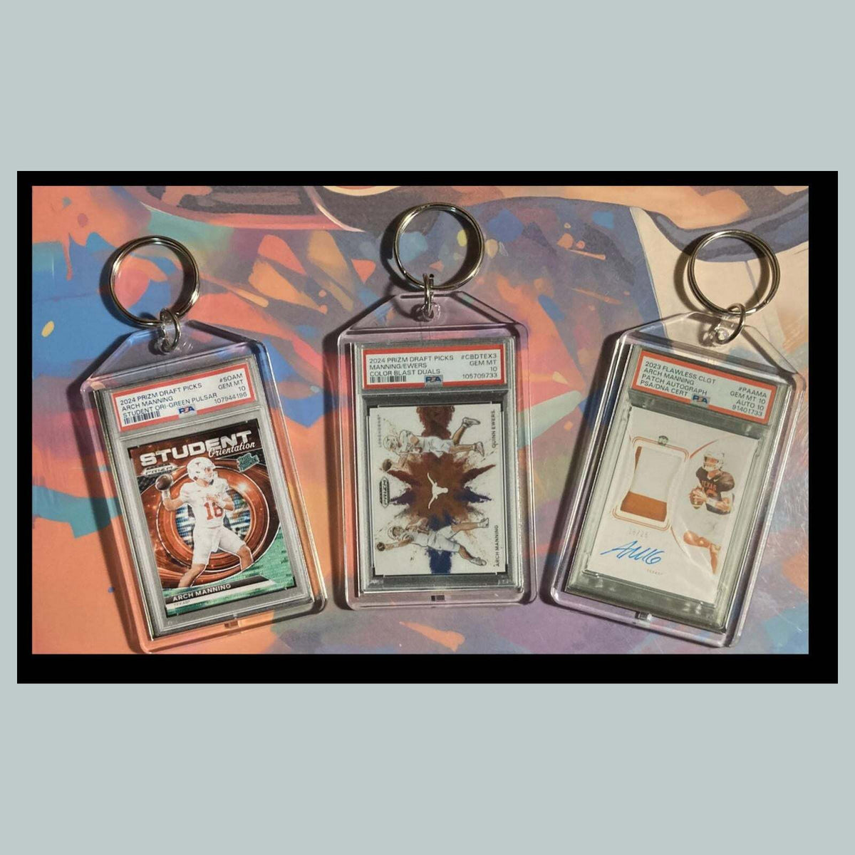 3468B Arch Manning 3 Pack Bundle -3 Different Custom Novelty Keychain Great Gift