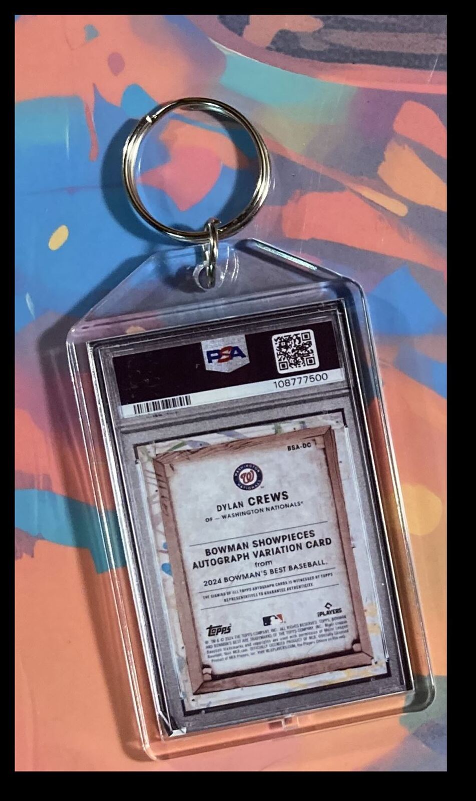 3106 Dylan Crews 2024 Bowman's Best Showpieces Auto Custom Keychain-Gift