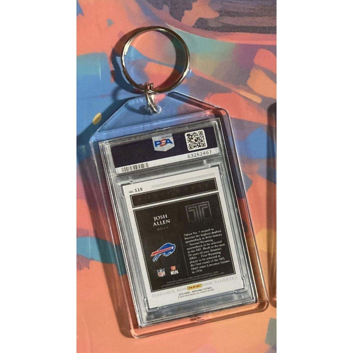 3205 Josh Allen 2022 Panini Impeccable Dual Shield Auto Custom Novelty Keychain