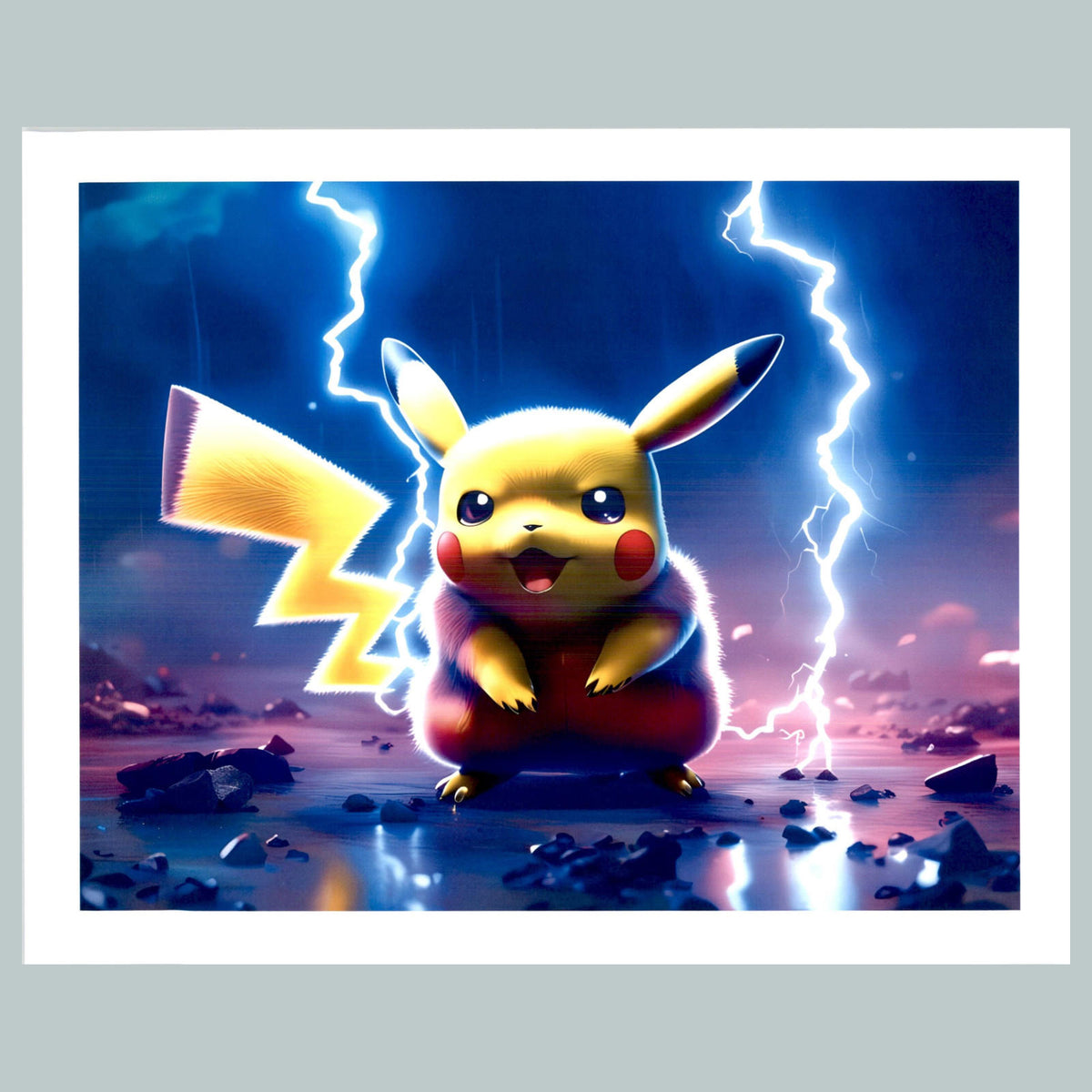 0372 P -8X10 Pokemon Pikachu Lightning Glossy Photo Fast-Secure Shipping MS