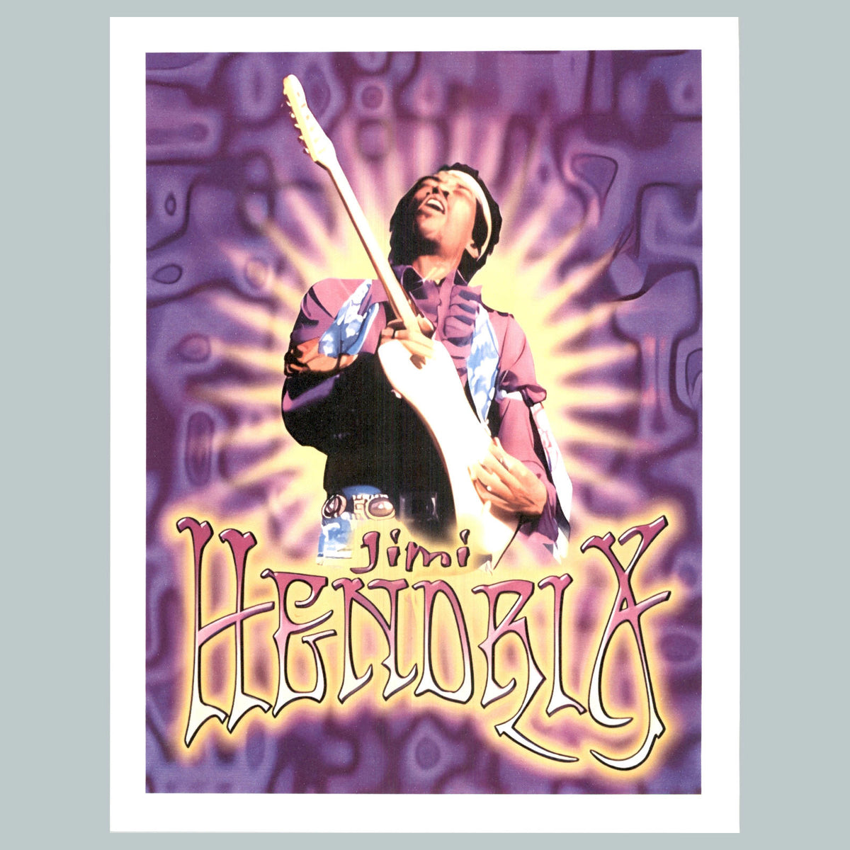 0128 Jimi Hendrix 8x10 Glossy Photo Purple Background. Fast-Secure Shipping