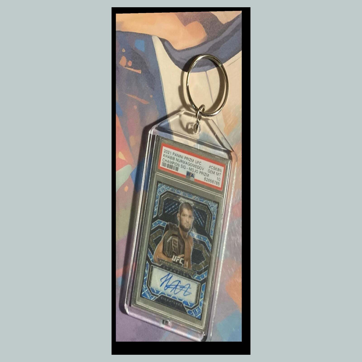 3450 Kabib Nurmagomedov 2021 Panini Prizm Champion Mojo Auto Custom Keychain