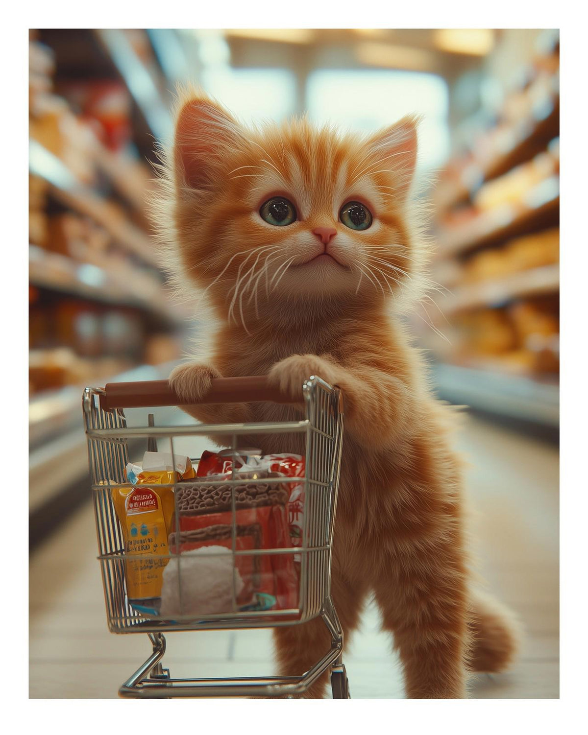 0571 P-8X10 Kitty Shopping  Glossy Photo MS