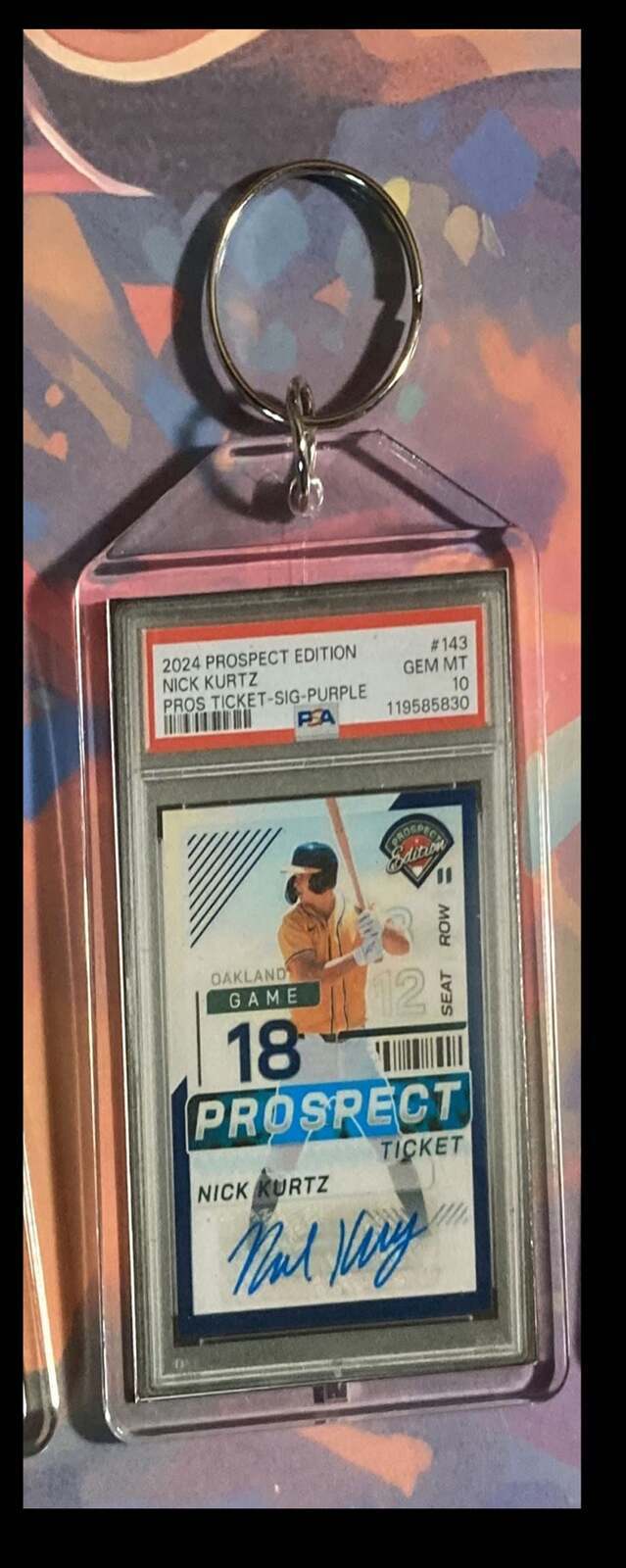 3244 Nick Kurtz 2024 Panini Prospect Edition Ticket Auto  Keychain