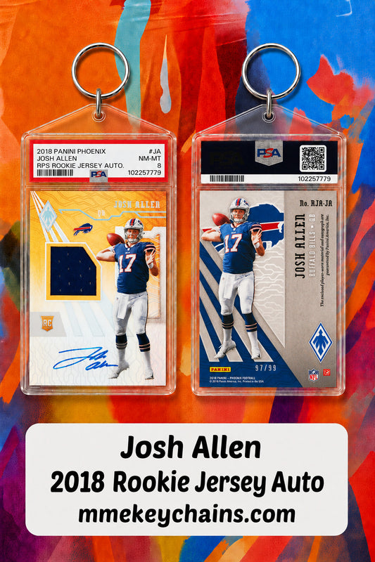 9999 0007-3666 Josh Allen 2018 Rookie Jersey Auto Novelty Keychain