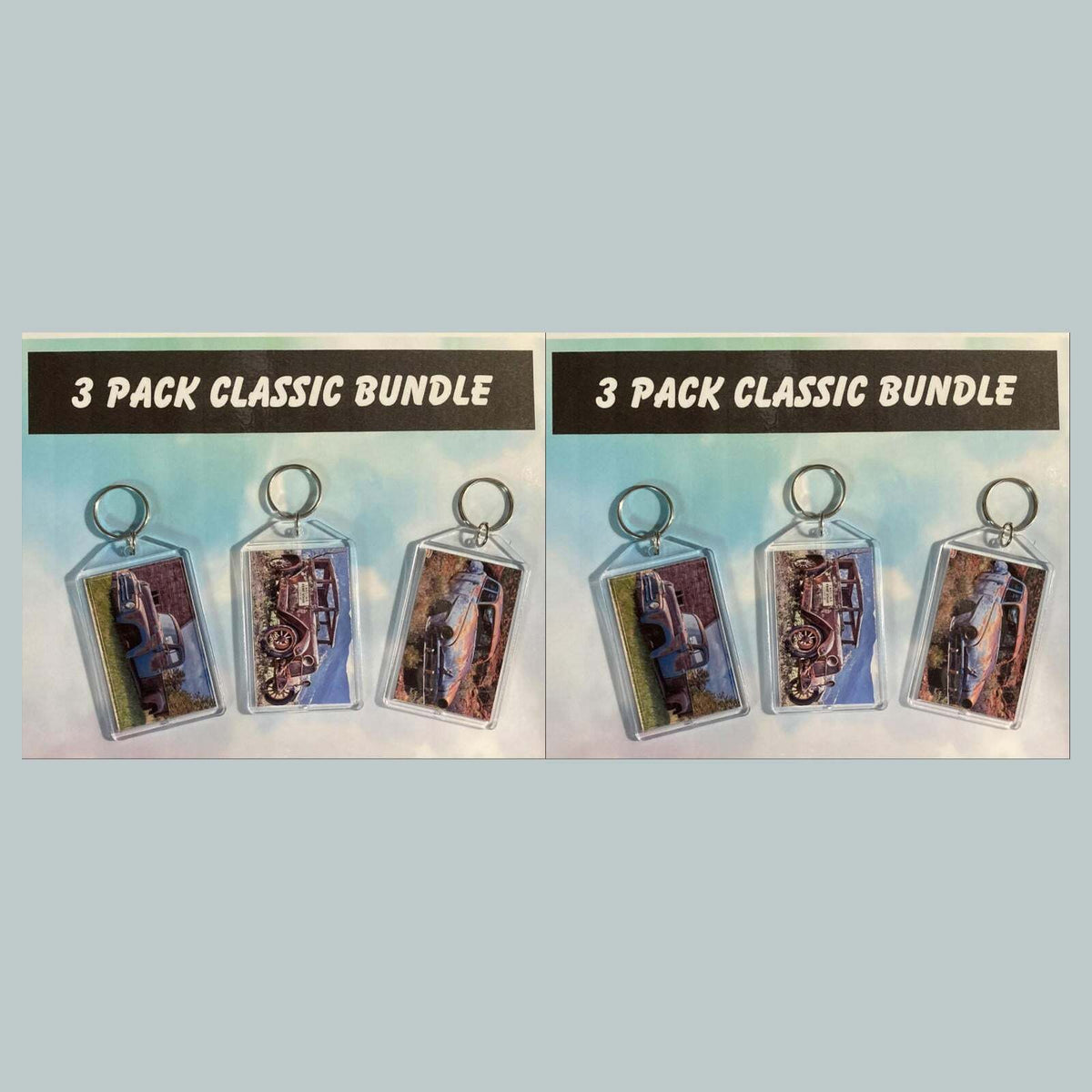 3577B Threefer Bundle Old Rusty Classics Acrylic Keychain | Vintage Keychain