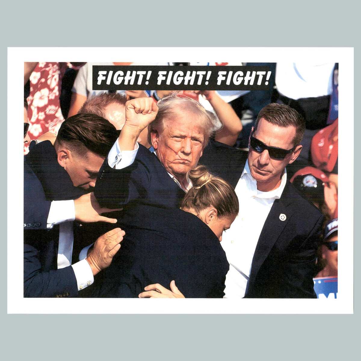 0143 P -8X10 Trump Fight! Fight! Fight!-Top Banner Glossy Photo Fast Ship