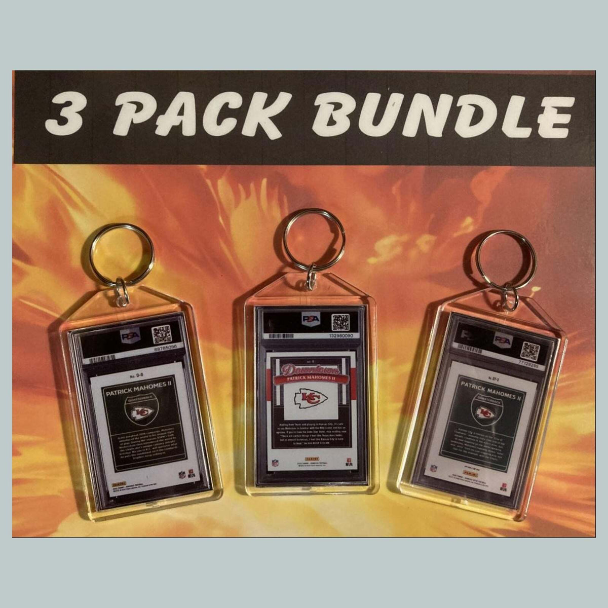 3609B Patrick Mahomes Downtown 3 Pack Bundle Custom Hand Made Keychains