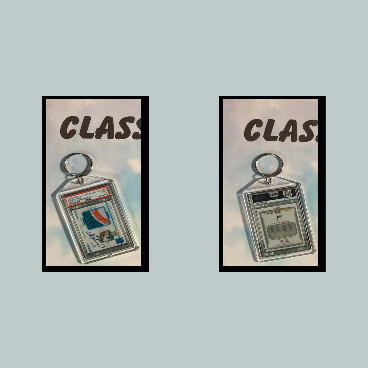 3477 Dan Marino 2020 Panini Nat Treasures Patch Auto Custom Hand Made Keychain