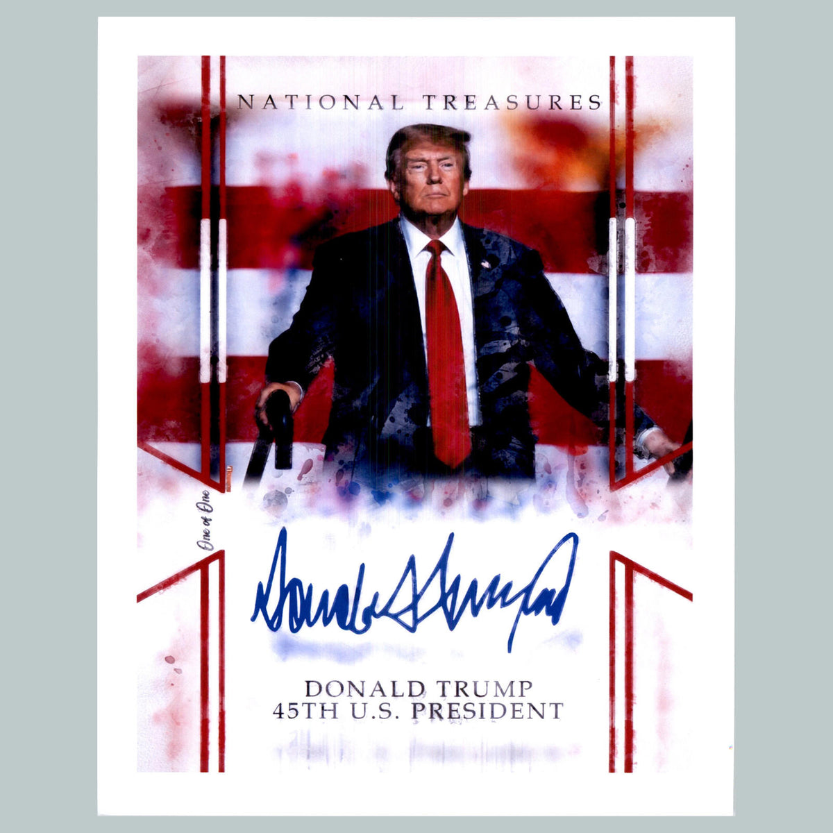 0494 P-8X10 Trump National Treasures Auto Glossy Photo Secure Ship MS