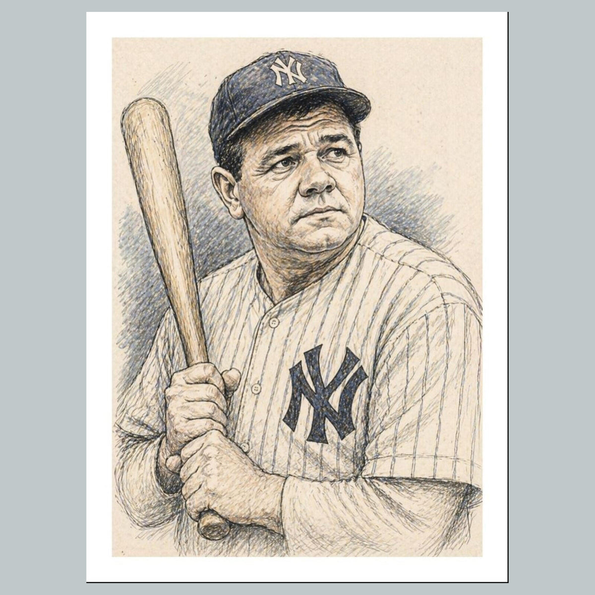 2579 Babe Ruth 8x10 Custom Art Photo - Fast-Secure Shipping BBL