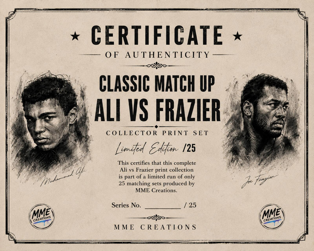 2637 Classic Match Ups /25 Zoom Art | Ali vs Frazier 5 8X10 Prints Limited MS
