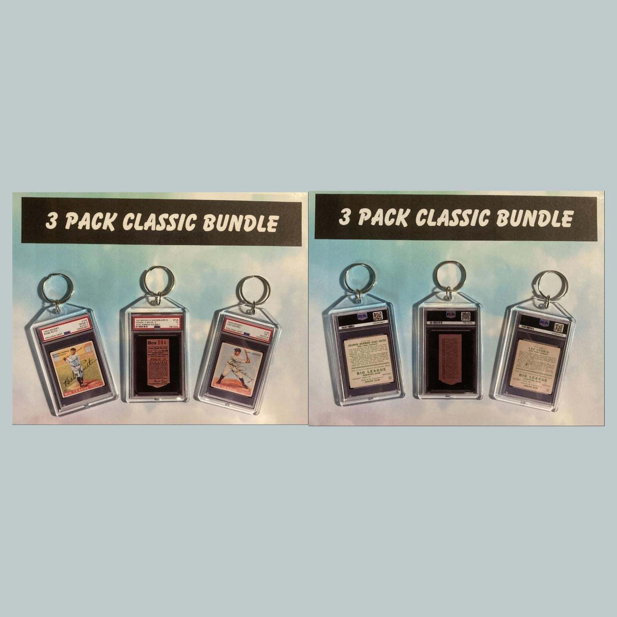 3632B Babe Ruth-Jackie Robinson-Lou Gehtig 3 Pack Custom Hand Made Keychains