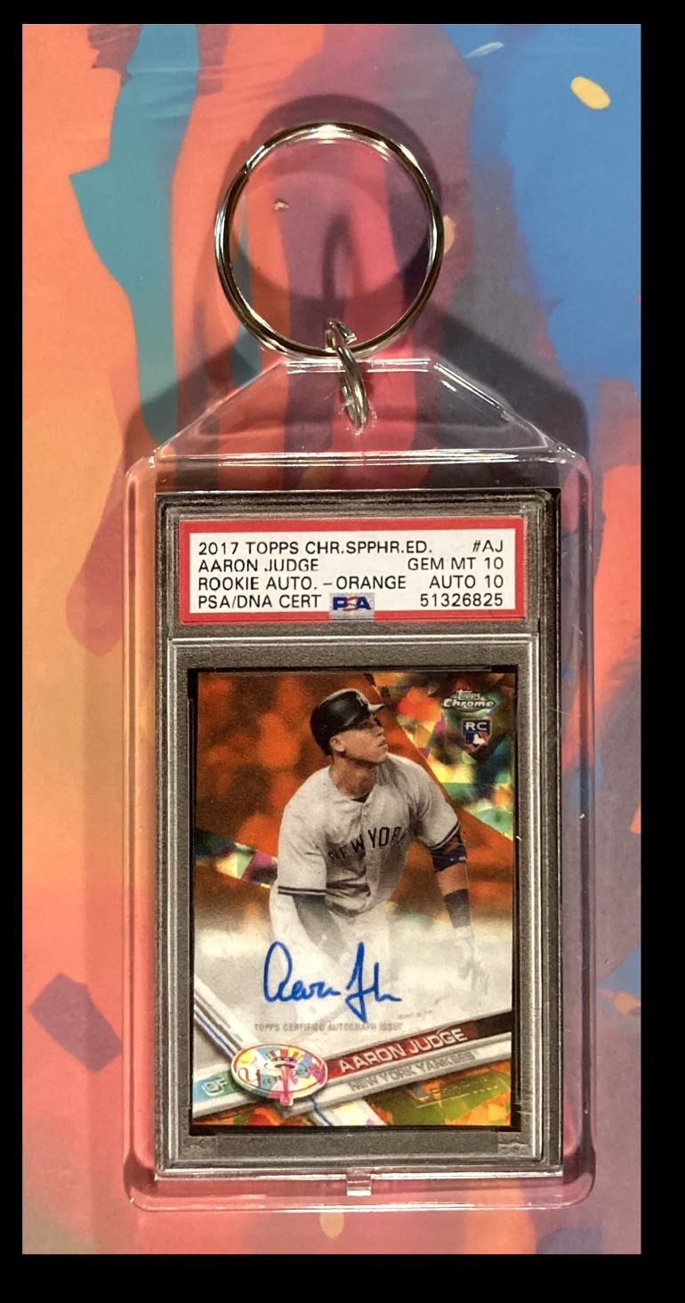 2966 Aaron Judge 2017 Topps Chrome Sapphire Custom Keychain-Great Gift