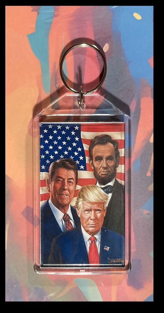 3288 Trump Reagan Lincoln Custom Hand Made Keychain-Makes A Great Gift